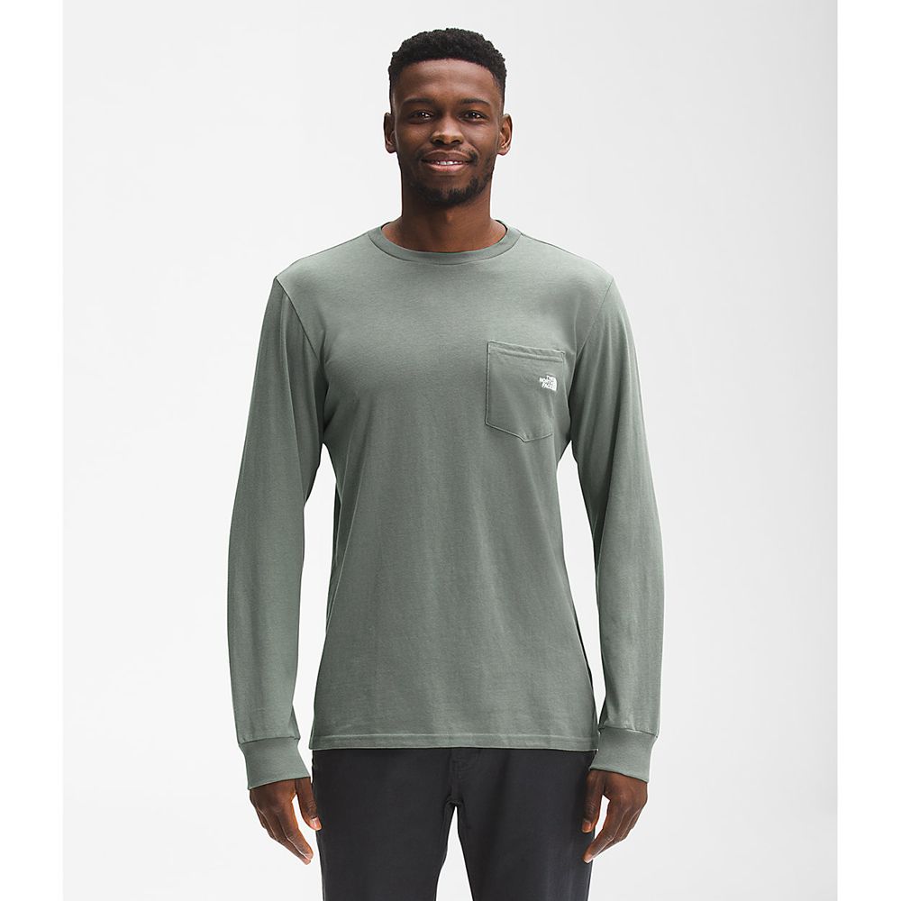 The North Face Long Sleeve Mens Australia - The North Face Long Sleeve Woodmont Pocket Green (IAC-80